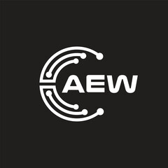 AEW letter logo design on black background. AEW creative initials letter logo concept. AEW letter design.
