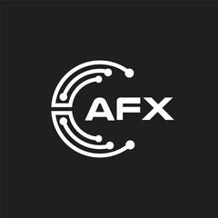 AFX letter logo design on black background. AFX creative initials letter logo concept. AFX letter design.
