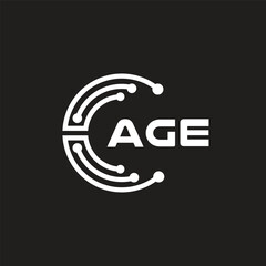 AGE letter logo design on black background. AGE creative initials letter logo concept. AGE letter design.
