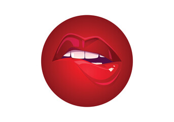 this is lips with red lipstick vector illustration design