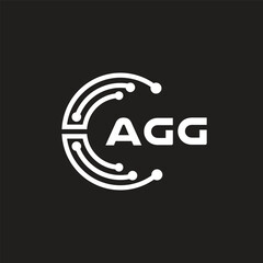 AGG letter logo design on black background. AGG creative initials letter logo concept. AGG letter design.
