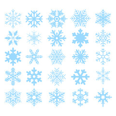 Seamless pattern with snowflakes, winter set