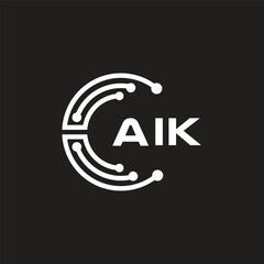 AIK letter logo design on black background. AIK creative initials letter logo concept. AIK letter design.
