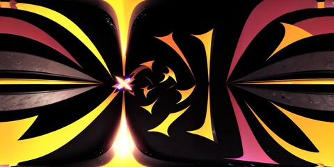 Digital painting in 3d neon tone. Ai generative technology, kiakiaa style. vr ready. abstract background, 3d illustration