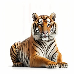 Tiger Isolated White. Generative AI