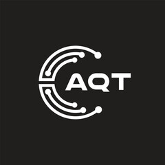 AQT letter logo design on black background. AQT creative initials letter logo concept. AQT letter design.
