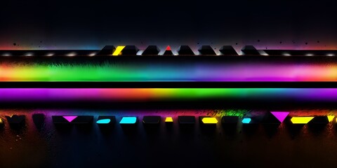 Fototapeta premium Digital painting in 3d neon tone. Ai generative technology, kiakiaa style. vr ready. abstract background, 3d illustration
