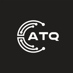 ATQ letter logo design on black background. ATQ creative initials letter logo concept. ATQ letter design.
