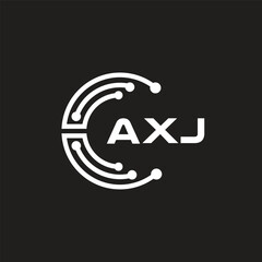 AXJ letter logo design on black background. AXJ creative initials letter logo concept. AXJ letter design.
