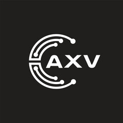 AXV letter logo design on black background. AXV creative initials letter logo concept. AXV letter design.
