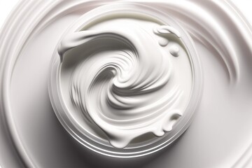Beauty skincare cream texture, white lotion, moisturiser, cosmetic product. Generative ai