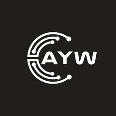 AYW letter logo design on black background. AYW creative initials letter logo concept. AYW letter design.
