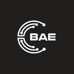 BAE letter logo design on black background. BAE creative initials letter logo concept. BAE letter design.
