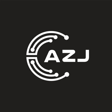 AZJ letter logo design on black background. AZJ creative initials letter logo concept. AZJ letter design.
