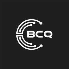 BCQ letter logo design on black background. BCQ creative initials letter logo concept. BCQ letter design.
