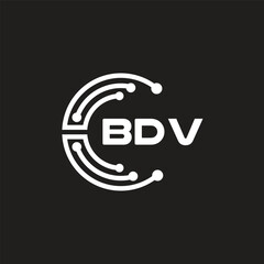 BDV letter logo design on black background. BDV creative initials letter logo concept. BDV letter design.
