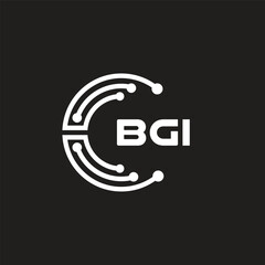 BGI letter logo design on black background. BGI creative initials letter logo concept. BGI letter design.
