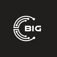 BIG letter logo design on black background. BIG creative initials letter logo concept. BIG letter design.
