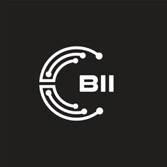 BII letter logo design on black background. BII creative initials letter logo concept. BII letter design.
 - obrazy, fototapety, plakaty