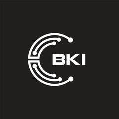 BKI letter logo design on black background. BKI creative initials letter logo concept. BKI letter design.
