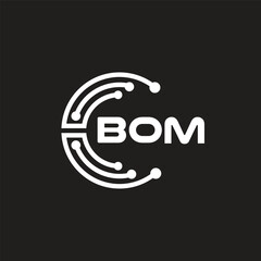 BOM letter logo design on black background. BOM creative initials letter logo concept. BOM letter design.
