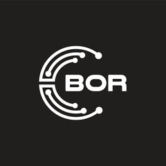 BOR letter logo design on black background. BOR creative initials letter logo concept. BOR letter design.
