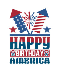 Obraz na płótnie Canvas Happy Birthday America svg