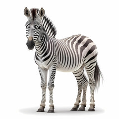 Zebra Isolated White. Generative AI