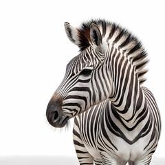 Plakat Zebra Isolated White. Generative AI