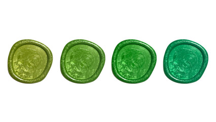 a set of wax seal stamp, green color, wedding invitation, honey moon, bridal shower, bachelorette, christmas, luxurious invite and certification, premium paper

