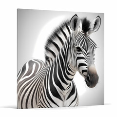 Obraz na płótnie Canvas Zebra Isolated White. Generative AI
