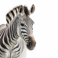 Plakat Zebra Isolated White. Generative AI