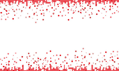falling red square particles frame background