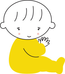 お座りする赤ちゃん