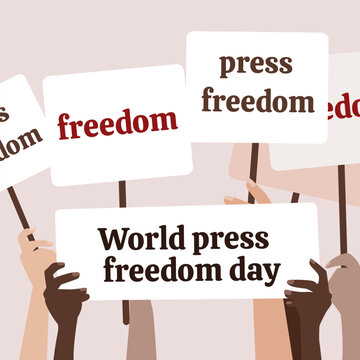 World press freedom day concept vector illustration. World Press Freedom Day or World Press Day to raise awareness of the importance of freedom of the press. 