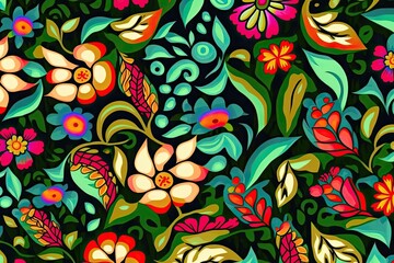 Seamless floral pattern. Generative AI