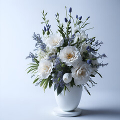 A Light Colored Wedding Bouquet for Your Special Day. A Soft and Serene Wedding Flower Arrangement. Generative AI