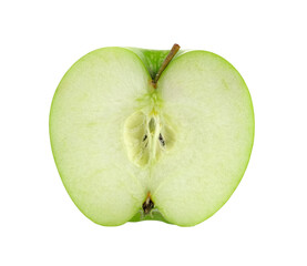 half green apple on  transparent png