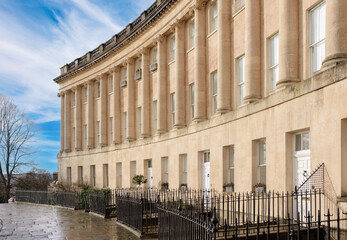 The famous Royal Crescent at Bath Somerset England, United Kingdom.
