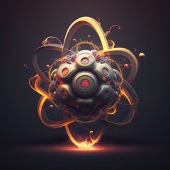 Atom illustration concept. Generative AI