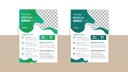 Simple corporate healthcare  medical poster or flyer layout design. medical brochure design, flyer, leaflets 
decoration for printing and presentation vector.