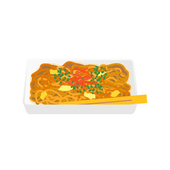 縁日イラスト：焼きそば.