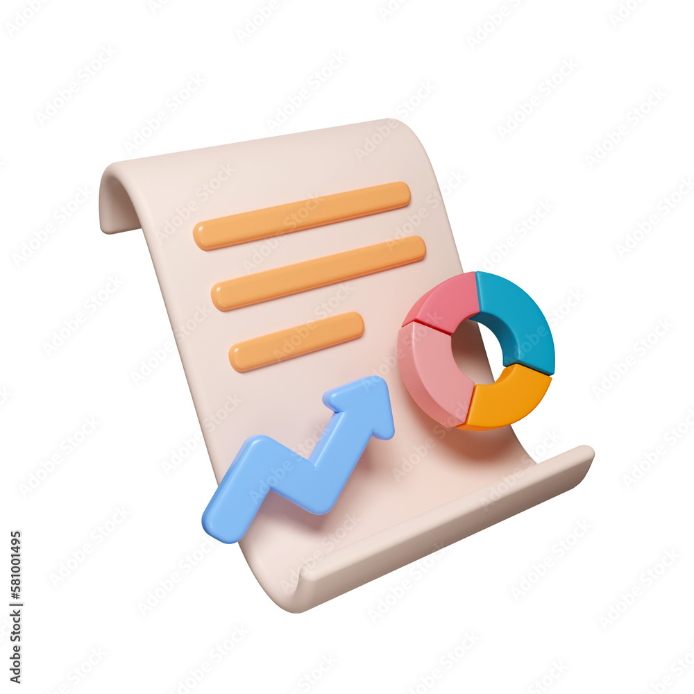 Poster 3d graph analysis business financial data. business strategy, evaluate the performance concept. icon