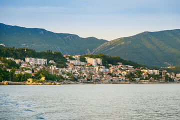 Beautiful view of the Herceg Novi town located on the coast of Boka Kotor bay