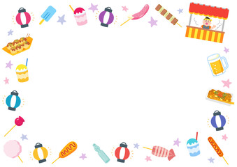 イラストフレーム　夏祭り・縁日.