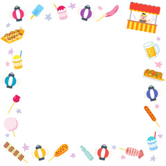 イラストフレーム　夏祭り・縁日.