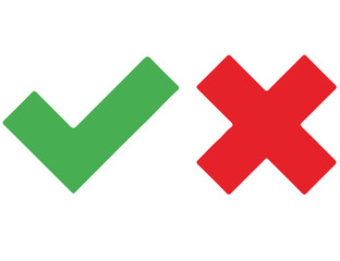Obraz premium Check and Cross Mark, Yes and No Sign on transparent background