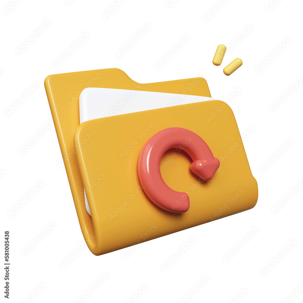 Poster 3d file refresh. file reloading and refreshing data icon. icon isolated on white background. 3d rend