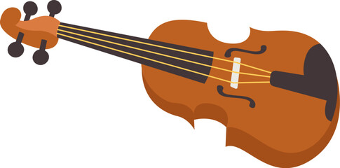 Violin classic musical instruments flat illustration © Mykola Syvak