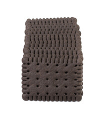 Chocolate Biscuit Isolated, Black Quadratic Cookie, Dark Soft Biscuits, Square Butter Cookies,...